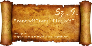 Szentpétery Ildikó névjegykártya