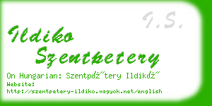 ildiko szentpetery business card